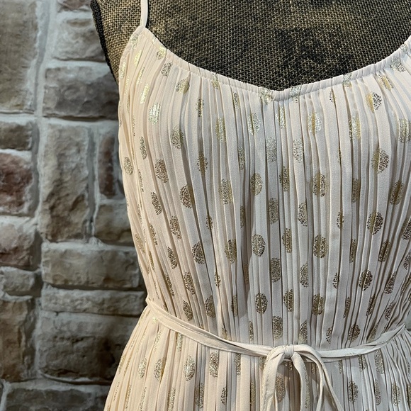 NWOT Express- Metallic Pleated Mini Dress, Size M - Picture 3 of 6